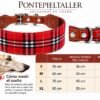 Collar Ancho para Perro en Cuero y Tela Tartán Roja – Artesanal PontepielTaller