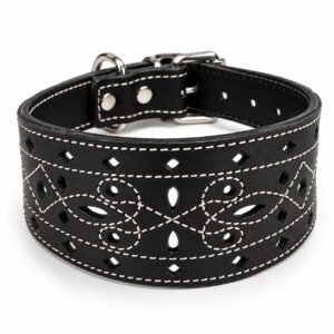 RF-6017-COLLAR-GALGO-PICADO-NEGRO-1 Collar Artesanal de Cuero para Galgo Picado – Modelo Alhambra