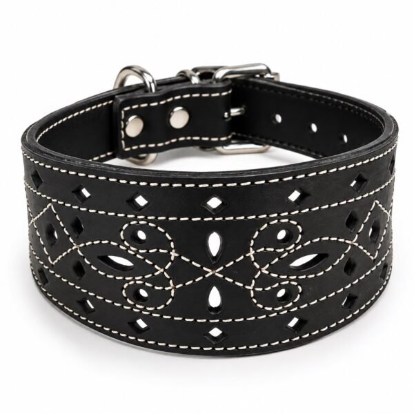Collar Artesanal de Cuero para Galgo Picado – Modelo Alhambra