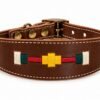 RF-6018-COLLAR-COSIDO ARGENTINO-MARRONL-1 Collar para Galgo de Cuero Artesanal Argentino – Herrajes Oro Viejo