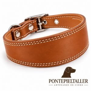 RF-6022-GALGO-LISO-FORRO-CUERRO-1 Collar Galguero Ancho de Cuero Artesanal – Hecho a Mano en España